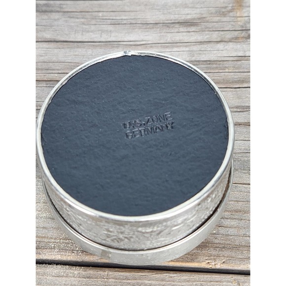 VINTAGE Silver Pin Cushion Sewing Box WW2 US Zone Germany Chased Silver 835 - Picture 4 of 9